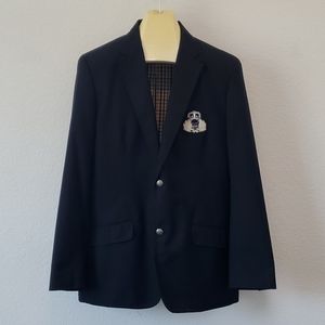 INC Navy Blazer with Skull Crest